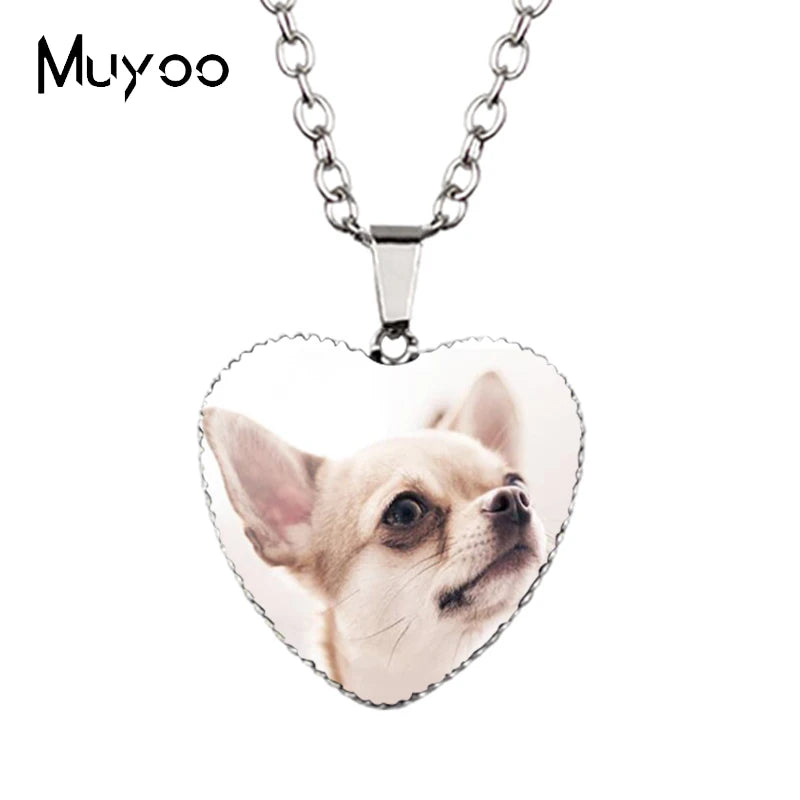 New Arrival Cute Pets Animal Lovely Puppy Heart Pendant Handmade Dog Pets Heart Necklace Jewelry HZ3