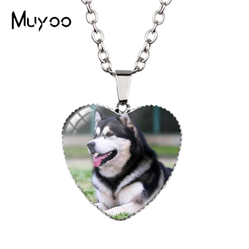 New Arrival Cute Pets Animal Lovely Puppy Heart Pendant Handmade Dog Pets Heart Necklace Jewelry HZ3