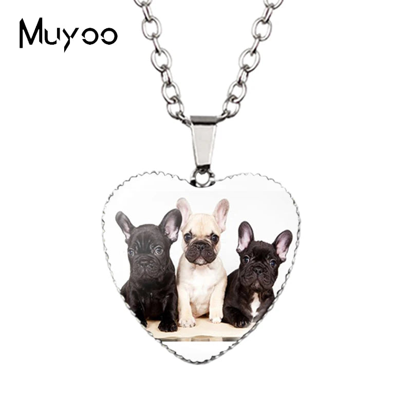 New Arrival Cute Pets Animal Lovely Puppy Heart Pendant Handmade Dog Pets Heart Necklace Jewelry HZ3