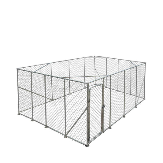 20’ X 20’ Outdoor Dog Kennel Playpen, Outdoor Dog Runner, Pet Exercise House, Lockable Gate, 6’ Chain-Link Fence, TMG-DCP2020