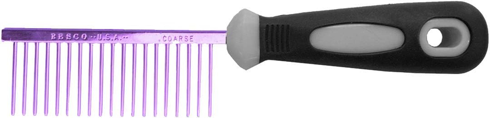 Professional Anti-Static Dog, Cat, Pet Comb for Grooming, Steel Pins, Coarse Tooth Spacing, Candy Purple (PF0671)