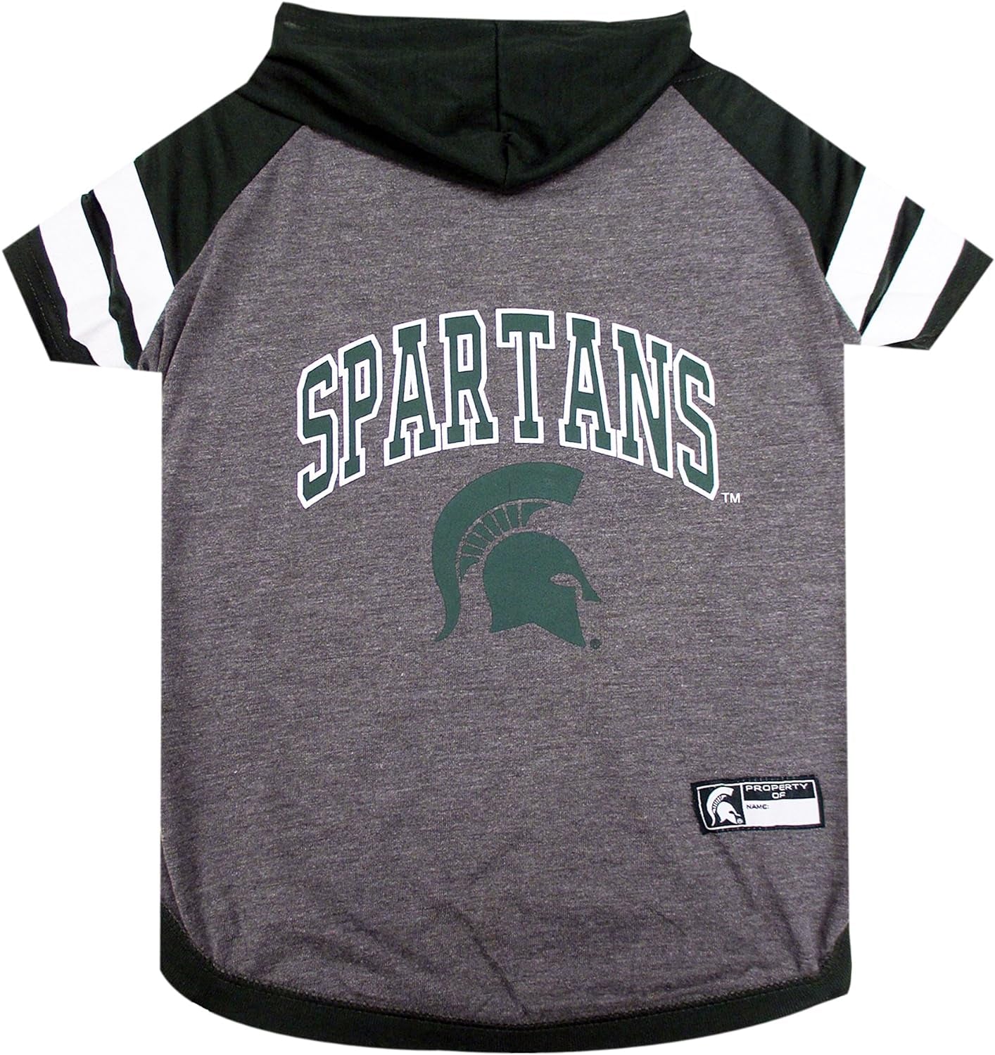 NCAA Michigan State Spartans Hoodie for Dogs & Cats, Medium Collegiate Licensed Dog Hoody Tee Shirt. Sports Hoody T-Shirt for Pets. College Sporty Dog Hoodie Shirt.