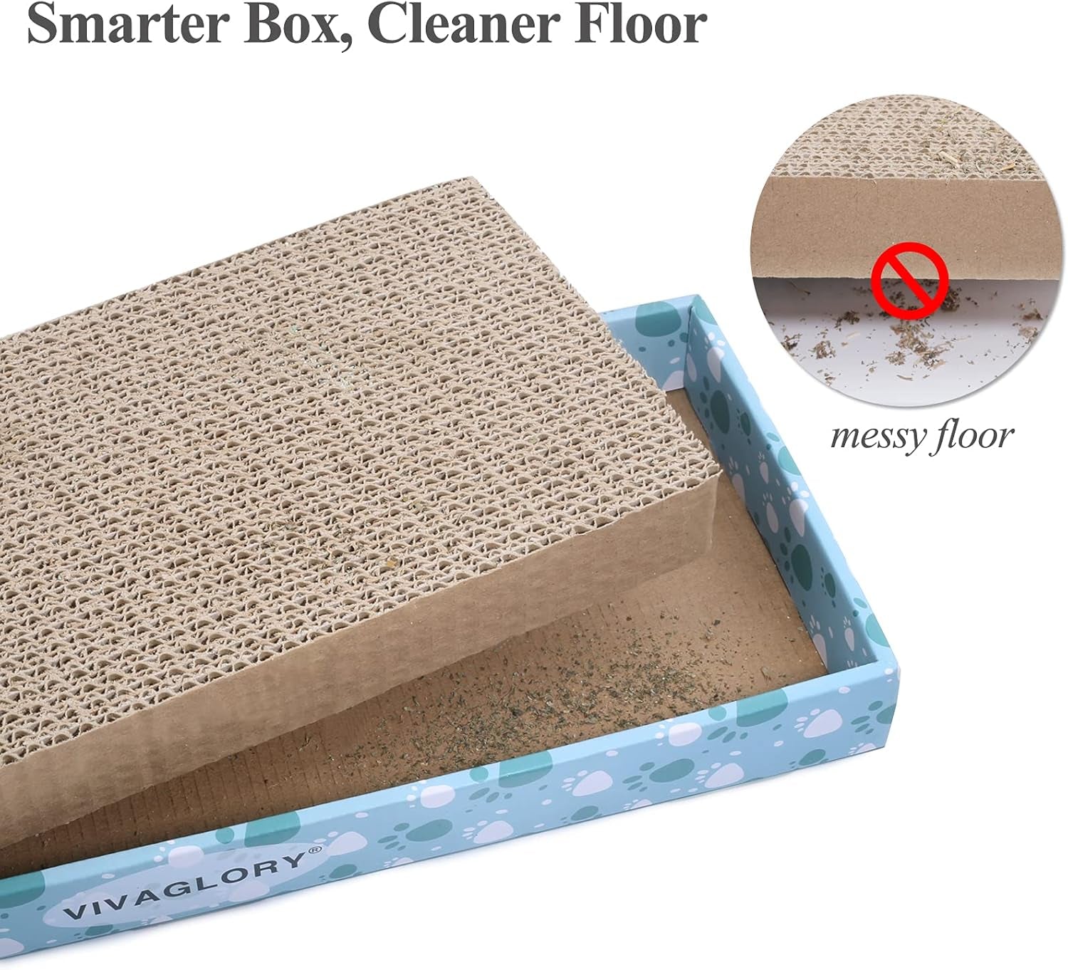 Cat Scratcher, Scratching Pads with Box, Reversible Board for Indoor Cats Kitty, Cardboard Scratchers, Catnip Included, 3 Pack, Regular