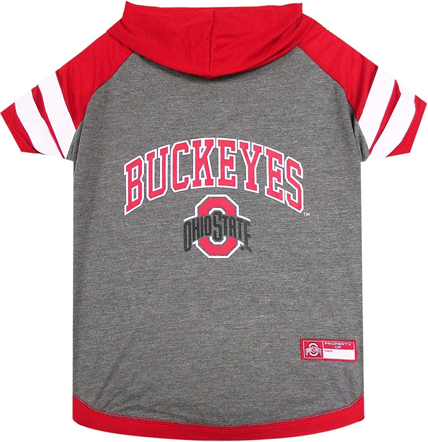 NCAA Ohio State Buckeyes Hoodie for Dogs & Cats, Medium. | Collegiate Licensed Dog Hoody Tee Shirt | Sports Hoody T-Shirt for Pets | College Sporty Dog Hoodie Shirt