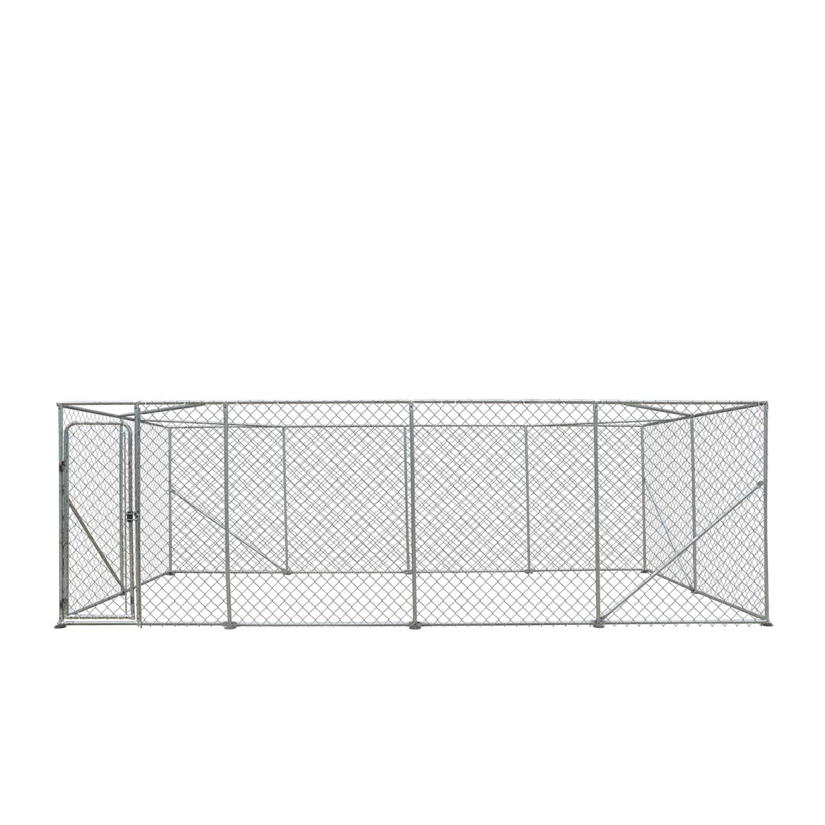 10’ X 20’ Outdoor Dog Kennel Playpen, Outdoor Dog Runner, Pet Exercise House, Lockable Gate, 6’ Chain-Link Fence, TMG-DCP1020