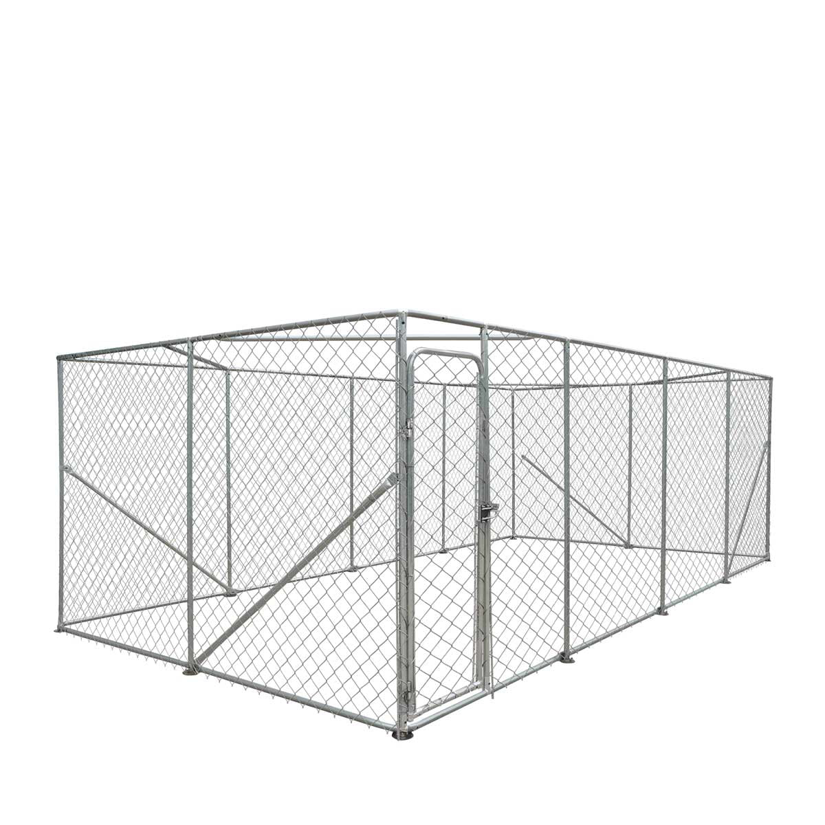 10’ X 20’ Outdoor Dog Kennel Playpen, Outdoor Dog Runner, Pet Exercise House, Lockable Gate, 6’ Chain-Link Fence, TMG-DCP1020