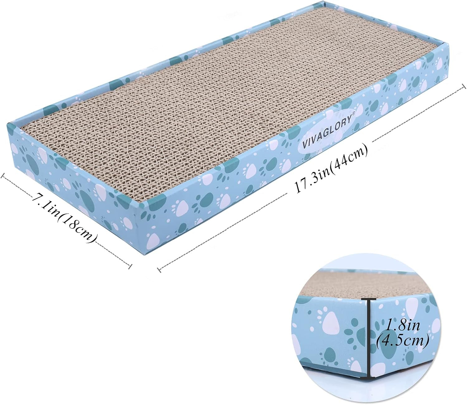 Cat Scratcher, Scratching Pads with Box, Reversible Board for Indoor Cats Kitty, Cardboard Scratchers, Catnip Included, 3 Pack, Regular