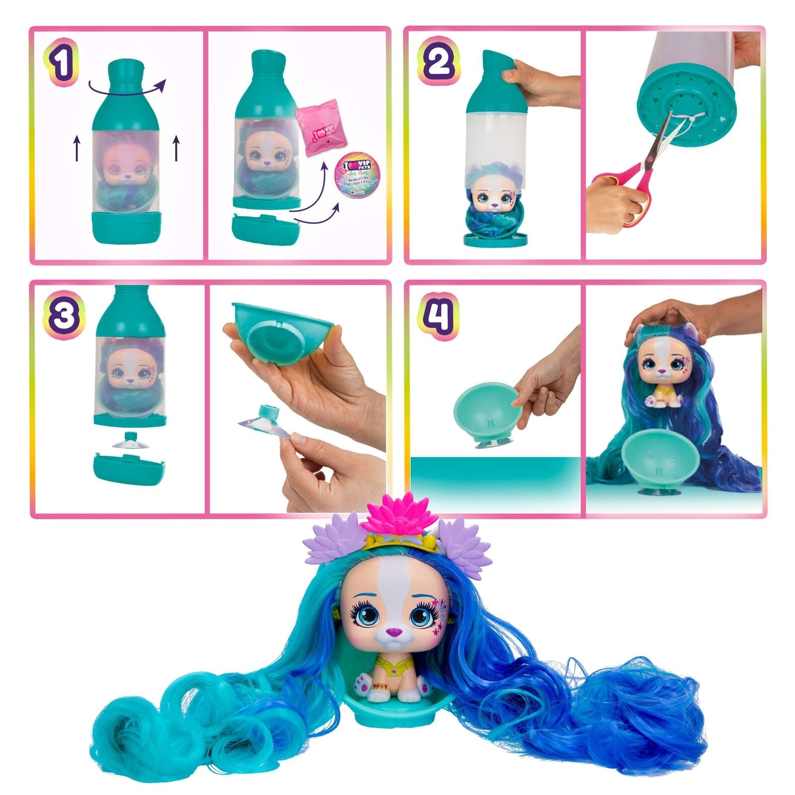 VIP Pets - Spring Vibes Series - Includes 1 VIP Pets Doll, 9 Surprises, 6 Acc...